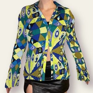 GREEN FUNKY MILANO BUTTON DOWN TOP